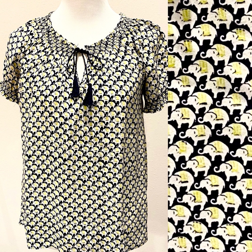 Joie elephant print short sleeve top